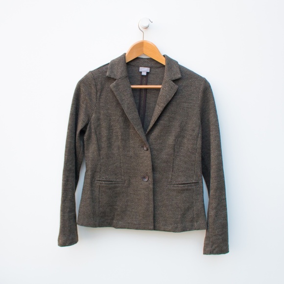✨J. Jill | Career Brown Wool Button Blazer - Picture 1 of 6